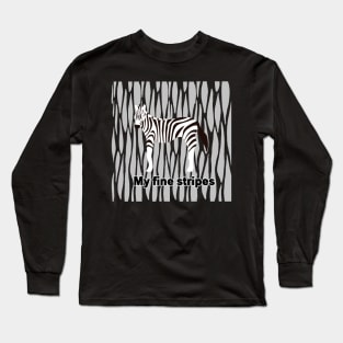 fine stripes,zebra,GRAY Long Sleeve T-Shirt